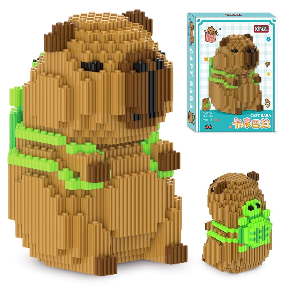 Spiritzohic Capybara Building Blocks Set, DIY Blocks Micro Buildings Block Sets DIY Building Sets 3D Puzzle Brick Creativity Bricks Micro Constructions Bricks Gift for Birthday Carnival