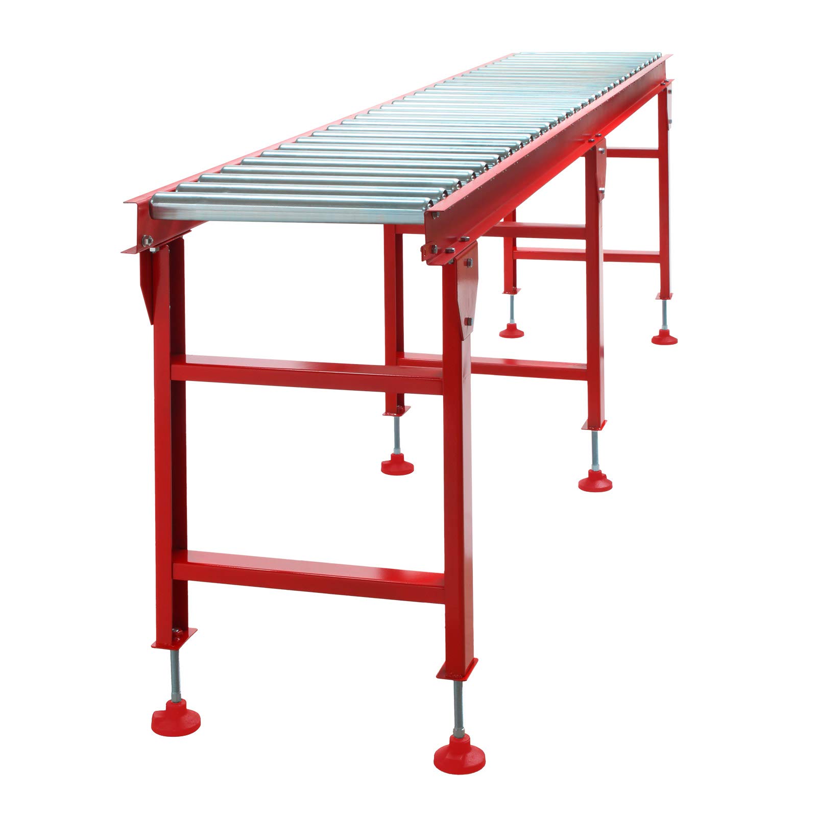 DEMA Rollenbahn RB3000 3 m x 56 cm x 89 cm, Rollbahn, Rollenband, Rollband, Rollentisch, 400 kg Tragkraft, höhenverstellbar, robust, verzinkt, werkstatt, Lager, Logistik