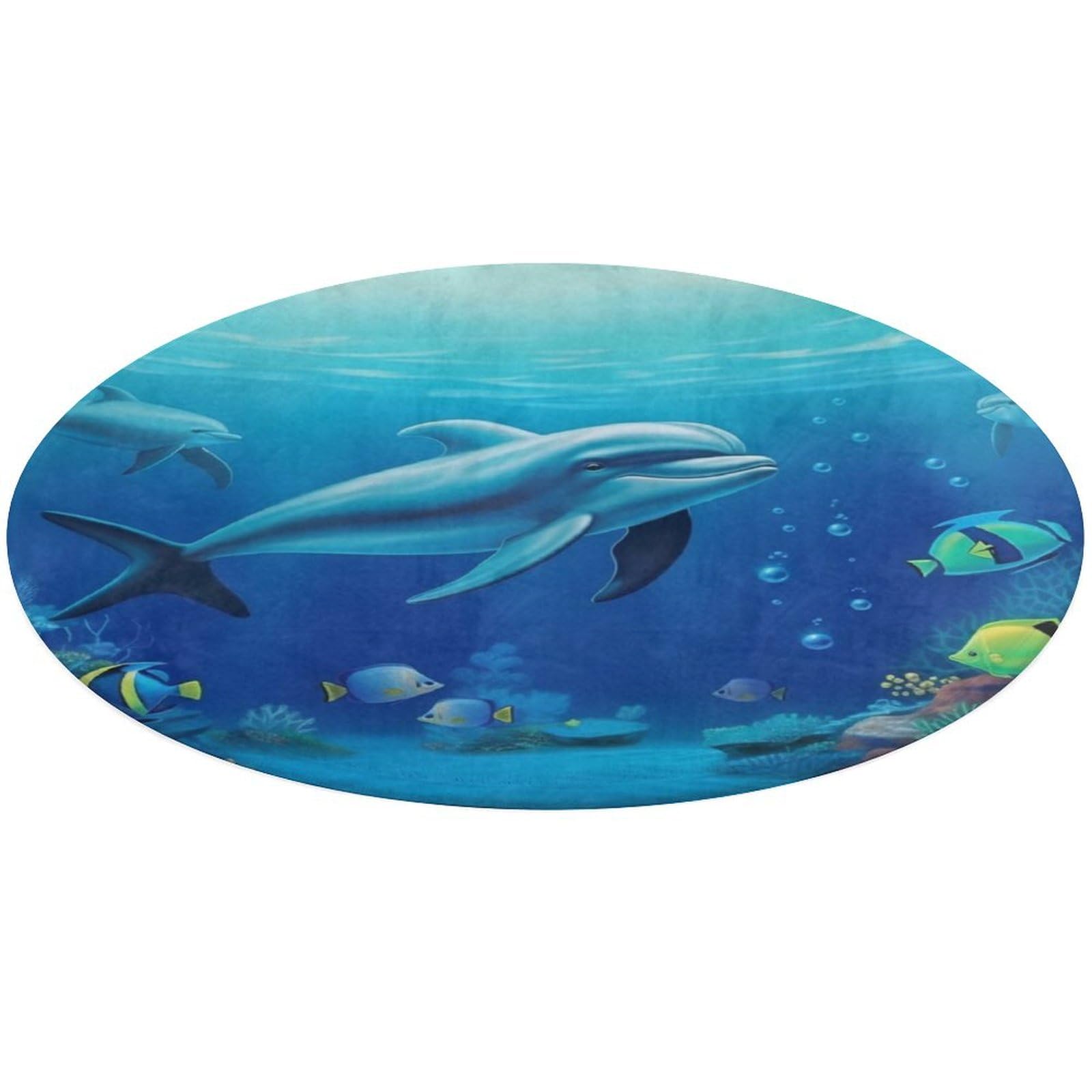 Tapis de sol rond antidérapant en velours corail pour éviter les glissades