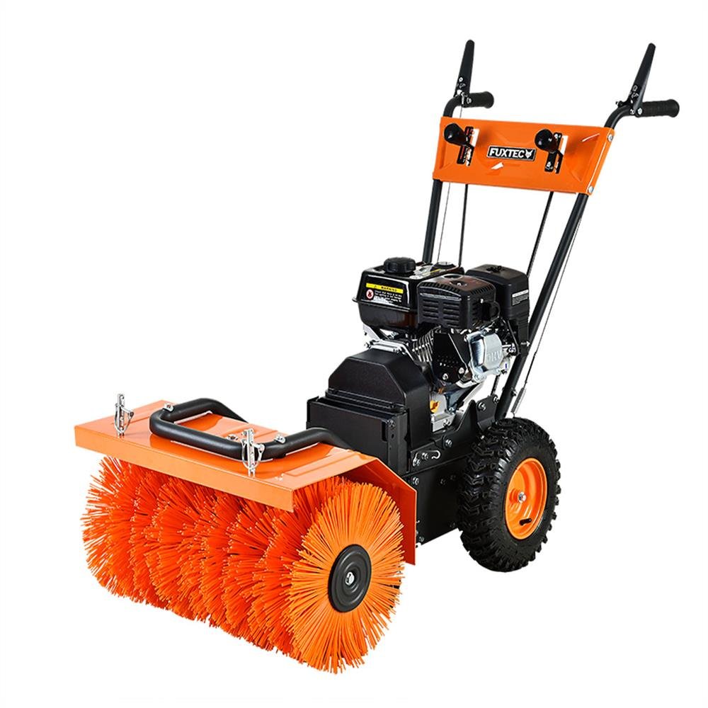 Spazzatrice/spazzolatrice a scoppio/spazzaneve - KIT incl. lama spazzaneve e raccoglitore di polvere FUXTEC KM196-SET3-4,1kW, 196cc, 7 marce (5 avanti, 2 indietro), larghezza lavoro 60cm