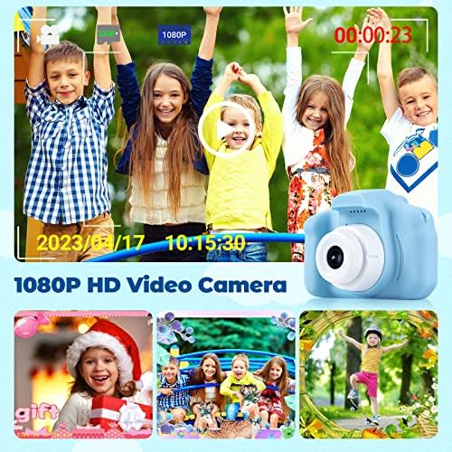 Kids Camera for Boys HOMHOW HD Kid Digital Video Camera for Girls Toddler Children, Selfie Camera Kid Toys Christmas Birthday Gift Age 3 4 5 6 7 8 9 Year, 2inch IPS Screen with 32GB SD Card Blue 3 61Tun8AUnmL. AC