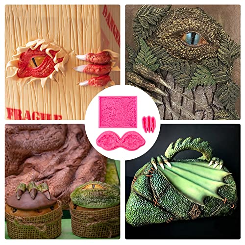 Rainmae Dragon Silicone Fondant Molds, Dragon Eyes Longan Dinosaur Claws Skin Chocolate Mold For Baking Dragon Themed Cake, Candy, Cupcake Decoration, Polymer Clay, Resin, Jewelry, Crafting Projects #TOP5