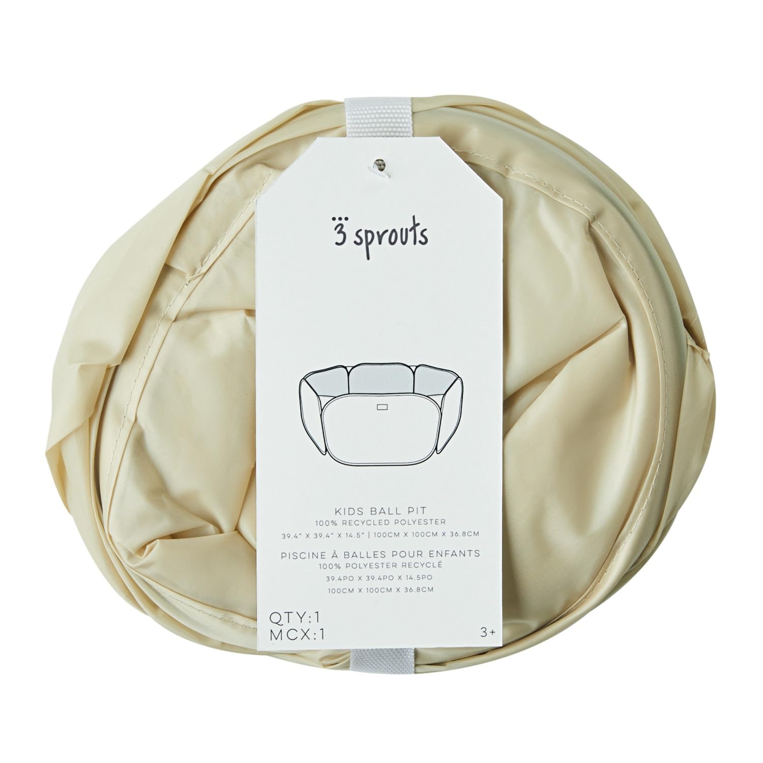 3 Sprouts - Piscina de Pelotas para bebés - Ideal para niños de 3 años en adelante - (Pelotas no Incluidas) - Terrazo Beige (Beige)