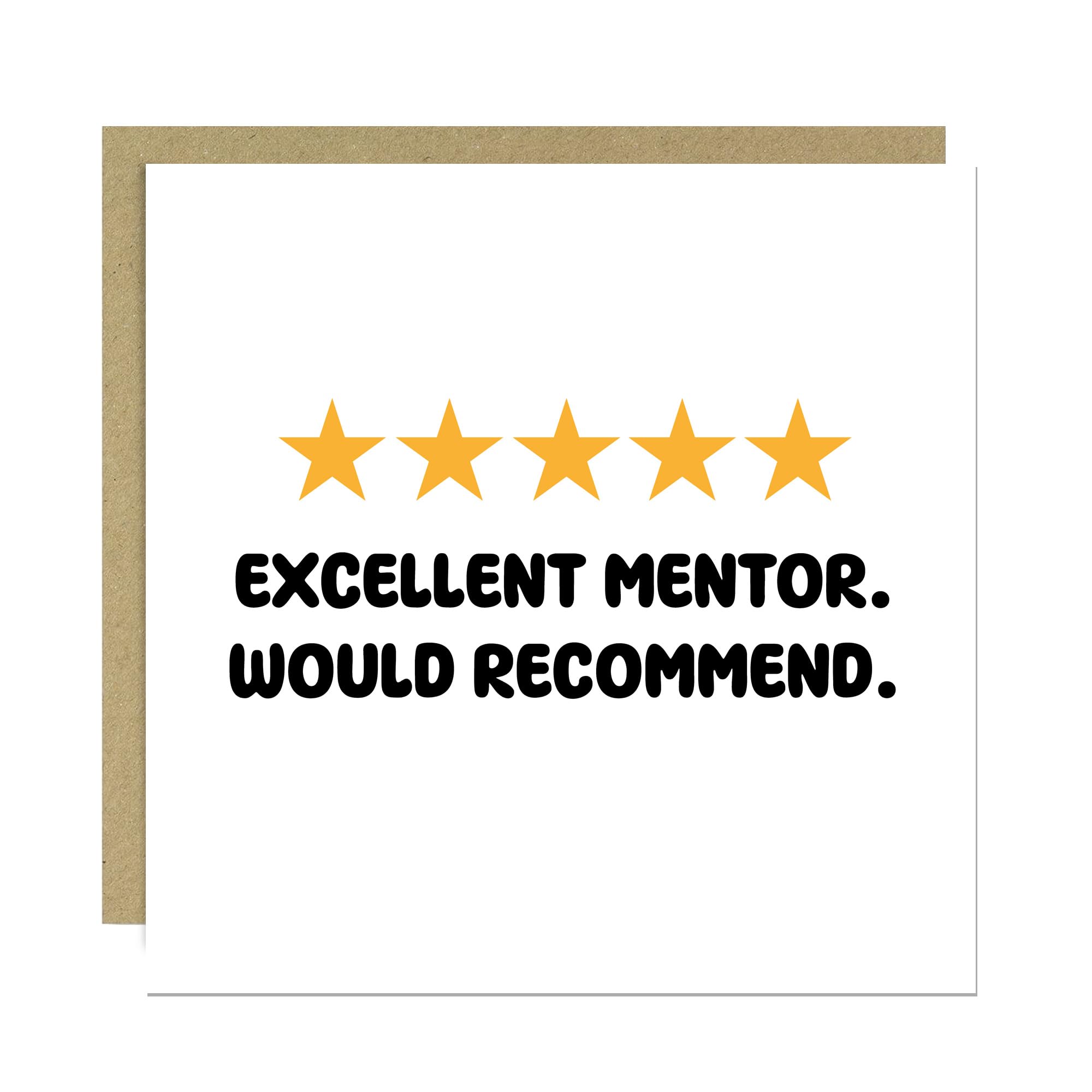 RED OCEAN Excellent Mentor Card With Kraft Envelope Mentor Card To Say Thank You To Him Her For Men Women Keepsake Funny Cards