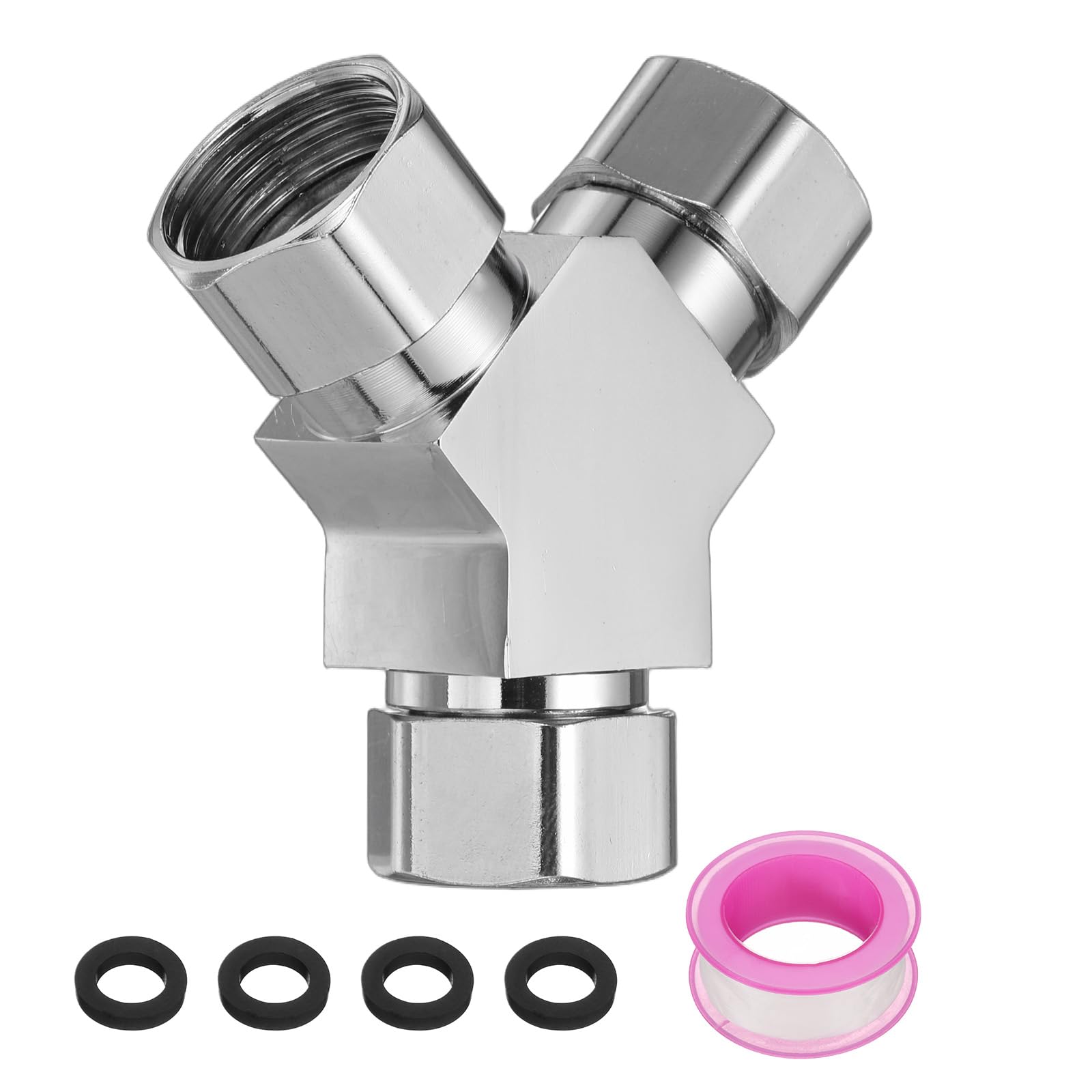 Vanne de dérivation de douche G1/2 à 3 voies en Y inox argenté 68mm