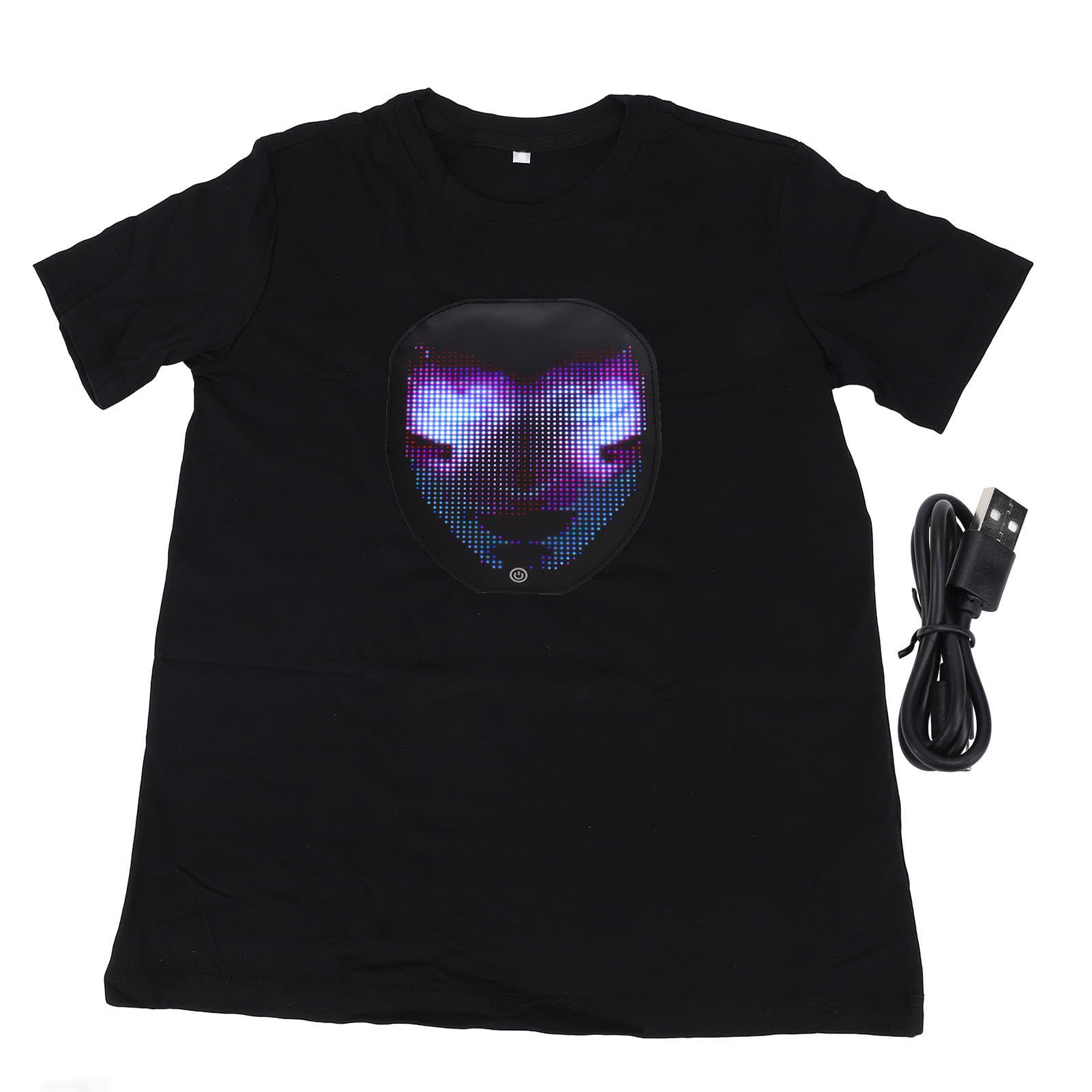 Maglietta illuminata a LED Costume luminoso con controllo APP programmabile BT per oggetti di scena per decorazioni natalizie per feste da ballo XXL (l)