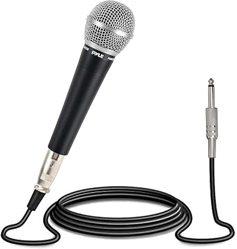 Pyle Microphone, Dynamic Cardioid, XLR Cable Included, Unidirectional, Rugged Construction,
