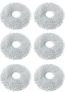 Keyisha Premium White Microfiber Mop Pad Replacement Set Compatible with Eco*vacs N30 Pro X1 Omni/T20 Omni/T10 Omni/X2 Omni/T30S/N30 Pro Omni/N30 Omni Robot Vacuum, White, 6 Pieces