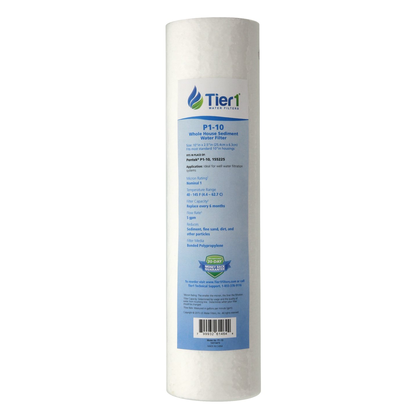 Tier1 1 Micron 10 x 2 5 Water Filter Spun Wound Polypropylene Whole House Sediment Filter Cartridge Replacement