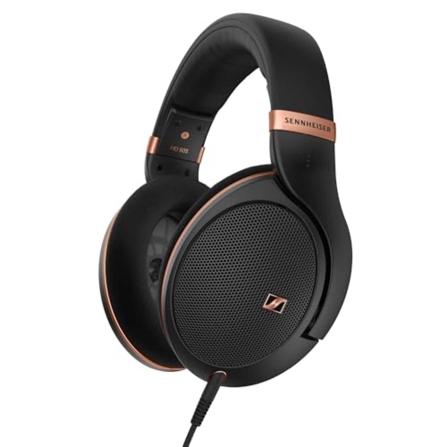 Sennheiser HD 505 Headphones Wired Over Ear, Clear Sound and Controlled Bass Enhanced Wearing for Music, Work, Gaming - 1.80m Cable, Drawstring Bag - Copper Plate