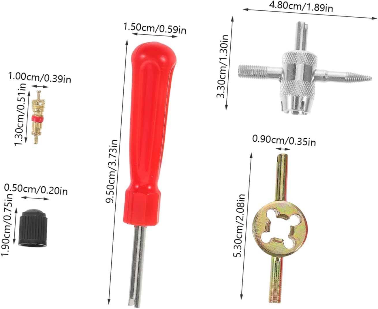Zerodeko 1Set Automotive Valve Core Tire Repair Kit Tire Valve Stem Replacement Tools Compact Valve Core Removal Tool Installation Wrench Compatible with Cars Motorcycles