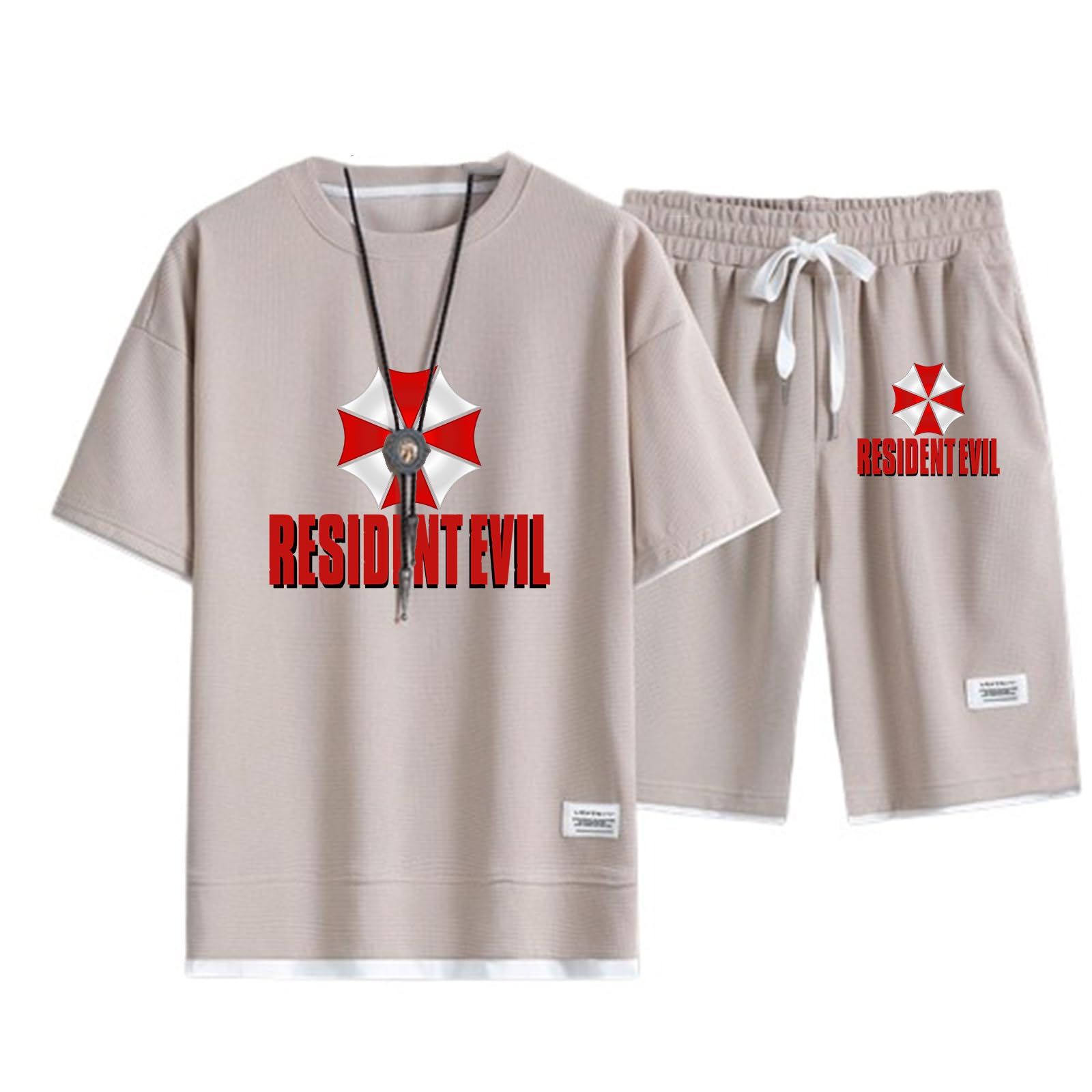 Ensemble t-shirt et short homme Resident Evil Umbrella SIDHU abricot M