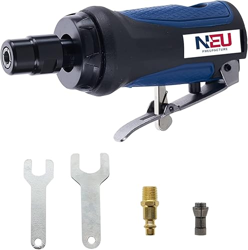 Amoladora de troqueles de aire, mini amoladora recta de aire NEU PNEUPACTURE de 25000 rpm, con pinza de 14 y 18 pulgadas, se aplica a trabajar en