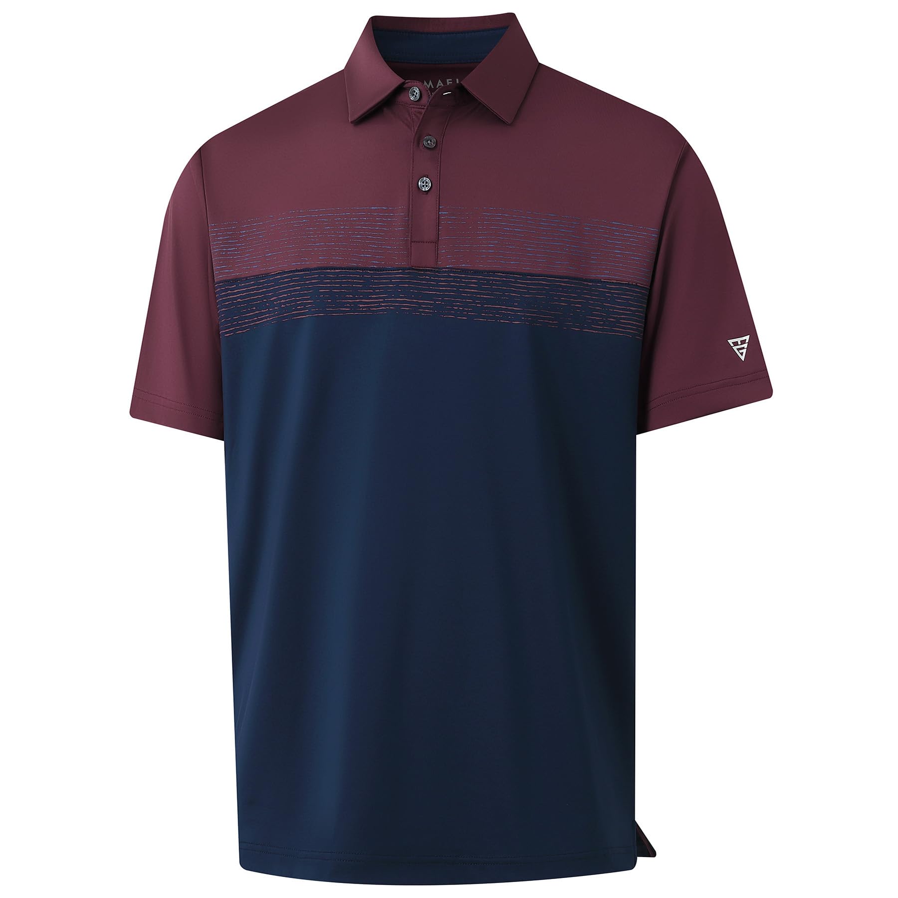 M MAELREG Golf Shirts for Men Dry Fit Performance Chest Print Color Block
