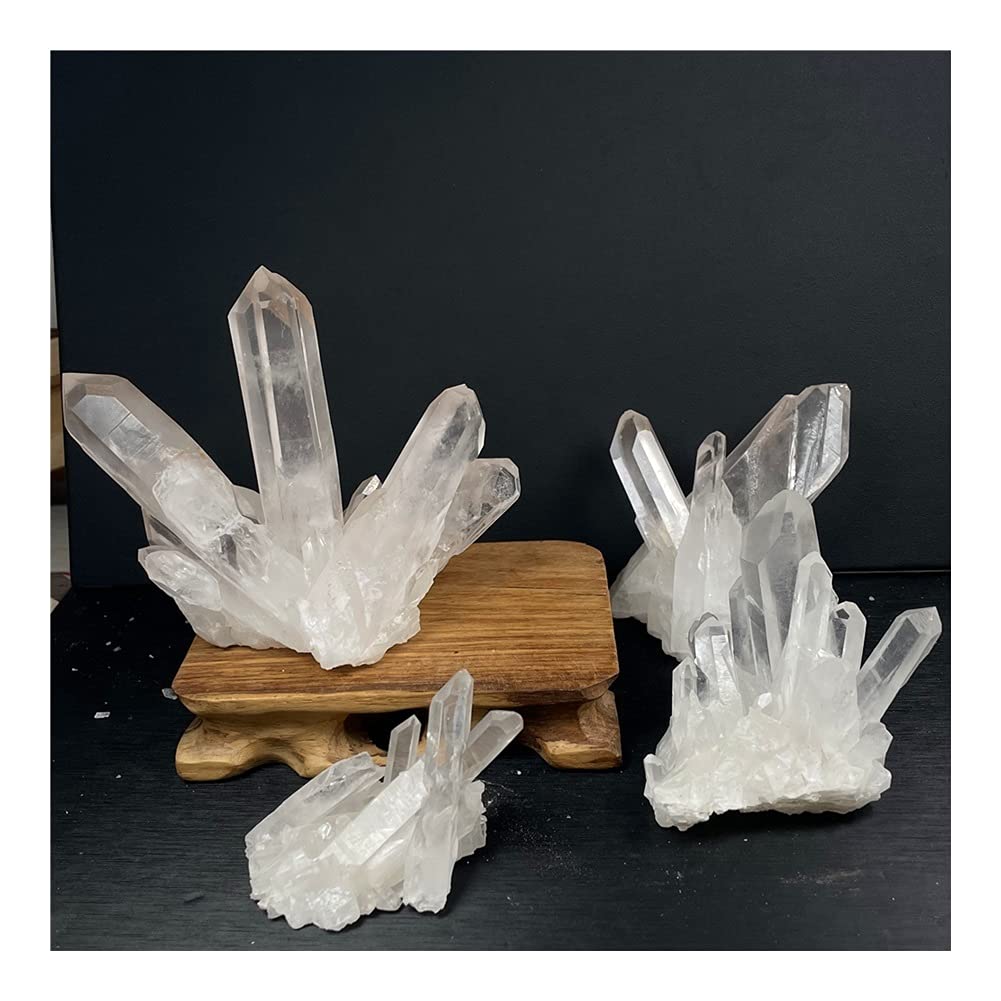 Salud y hogar Adornos de energía de racimo cristalino Blanco Natural Decoración de espécimen minerales (Size : 161-200G)