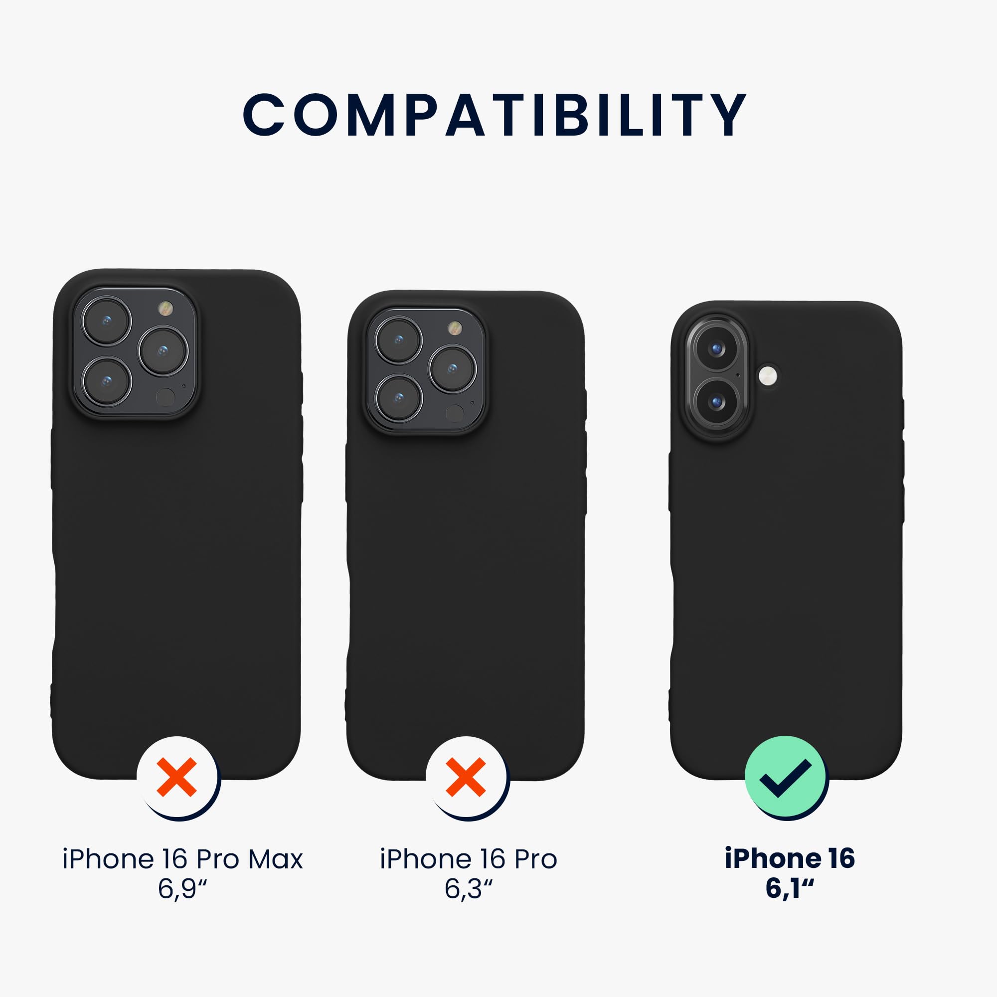 kwmobile Case for Apple iPhone 16 Case - Soft Cover - Shockproof TPU Material - Wireless Charging - Black Matte - Image 2