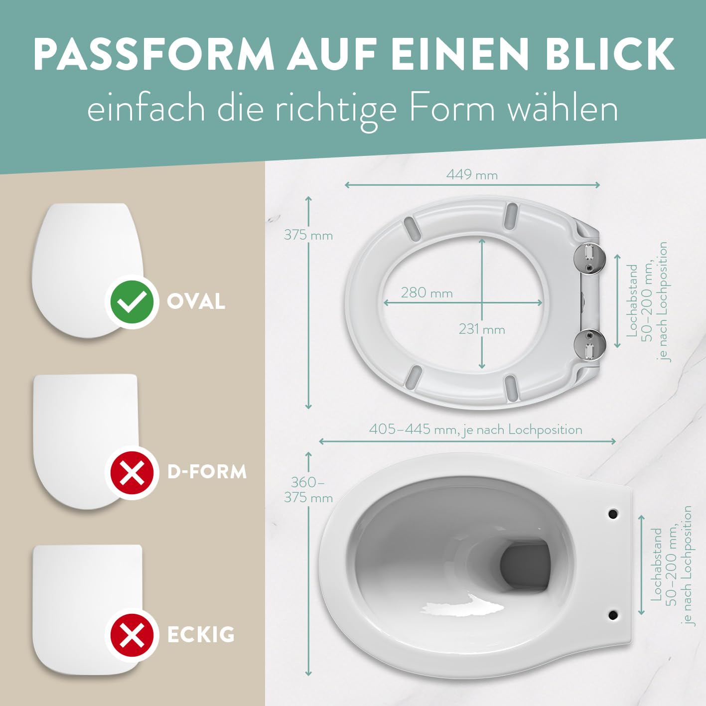 Benkstein® Toilettendeckel mit Absenkautomatik oval weiß – antibakterieller WC Sitz – Quick-Release zur einfachen Reinigung – einfache Montage – Urea-Duroplast – abnehmbar – bis 150 kg belastbar