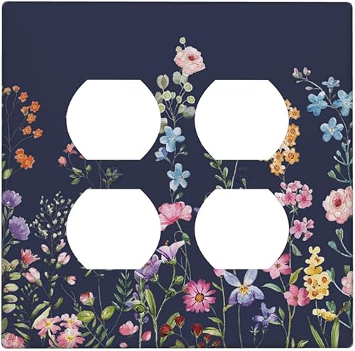 Miniatura 21 de Placa Cubierta de Interruptor de Luz de Palanca Individual con Diseño de Flor Botánica en Tablero de Madera Rústico Estilo Granja - Placa de Pared