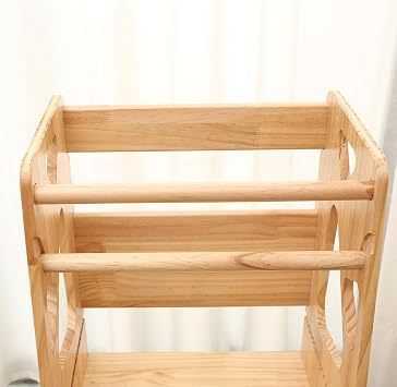 Kitchen Step Stool Kids Learning Stool Standing Chair Solid Wood Children Foot Stool Standing Tower Height Adjustable Baby Stool Toddler Standing Tower