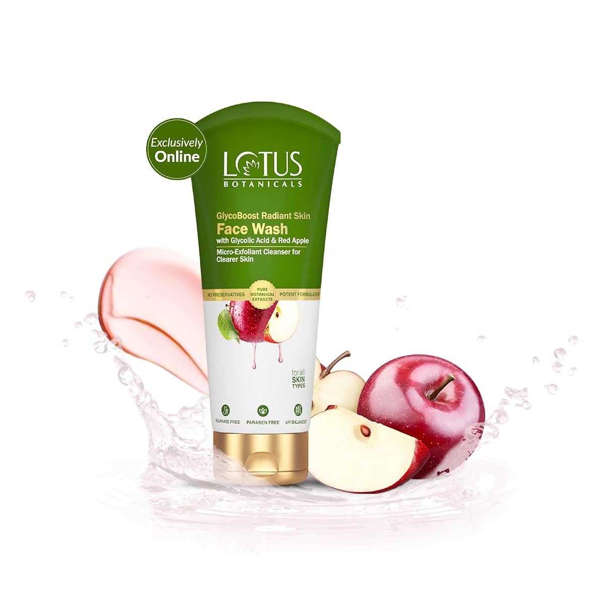 Lotus Botanicals GlycoBoost Radiant Skin Face Wash with Glycolic Acid & Red