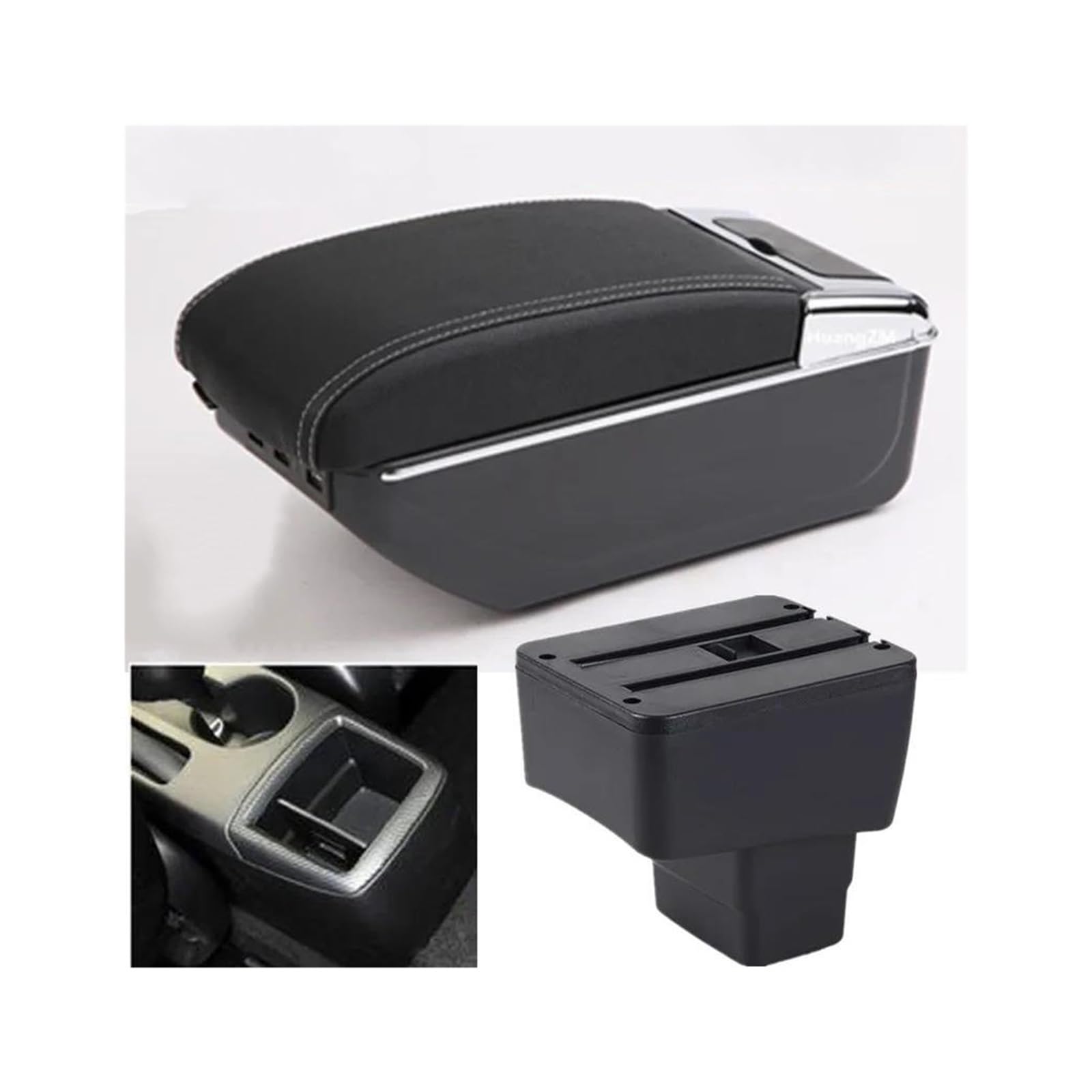 RESPUNEKBAH For Mazda CX-3 For Mazda 2 For Skyactiv Version Cx3 CX-3 2015-2022Car Armrest Storage Box Car Accessories Armrest Box(D3 white line 7USB)