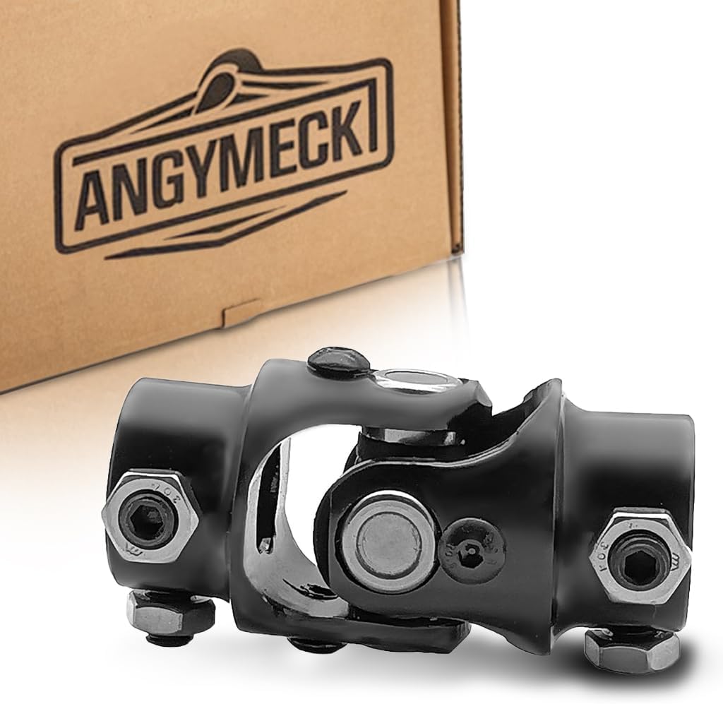 U Joint 3/4" DD x 3/4" DD Black Universal Steering Shaft Coupler with 3/4" DD x 3/4" DD Column