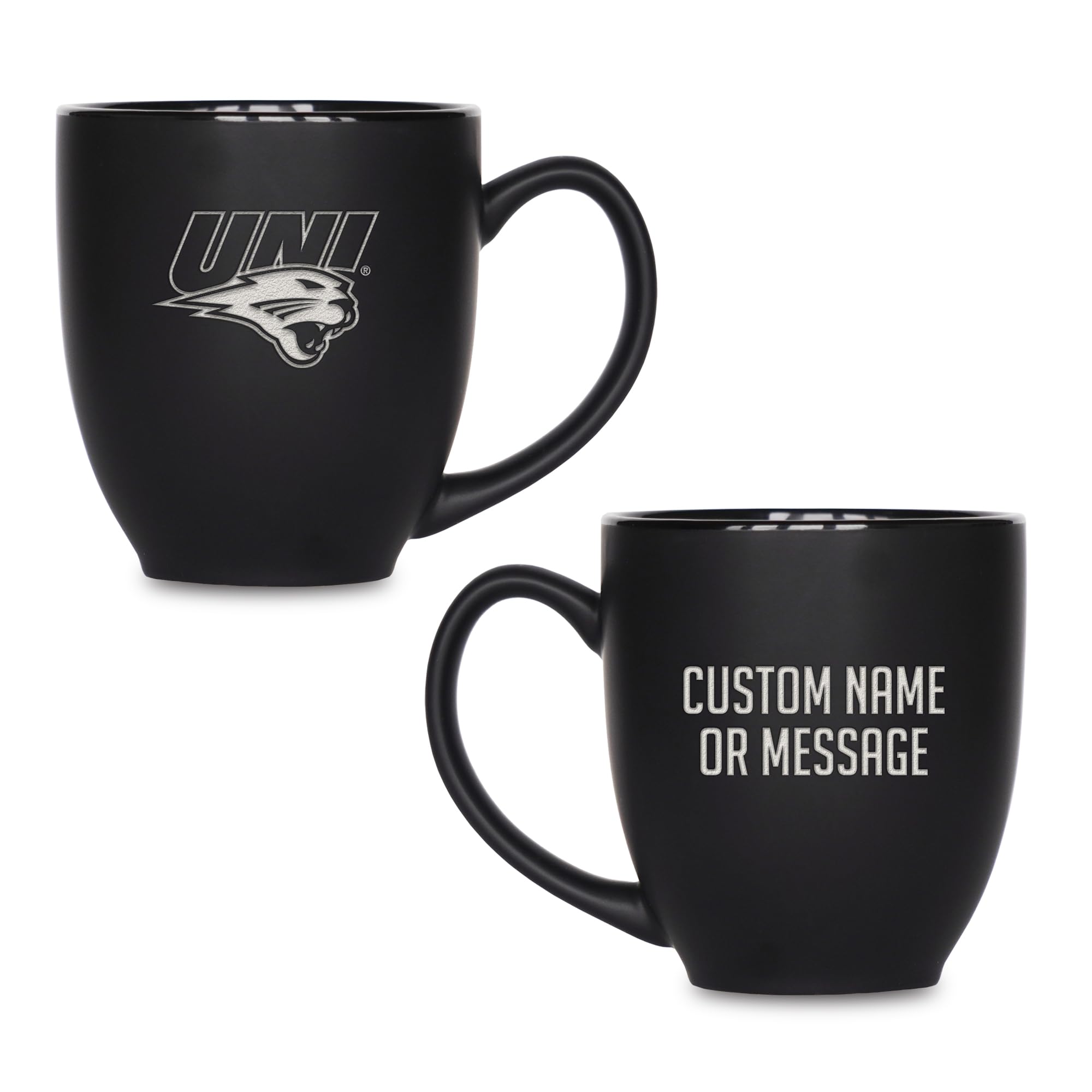 Rico Industries NCAA Primary 15-Oz Personalized Matte Black Bistro Mug - for Hot or Cold Drinks