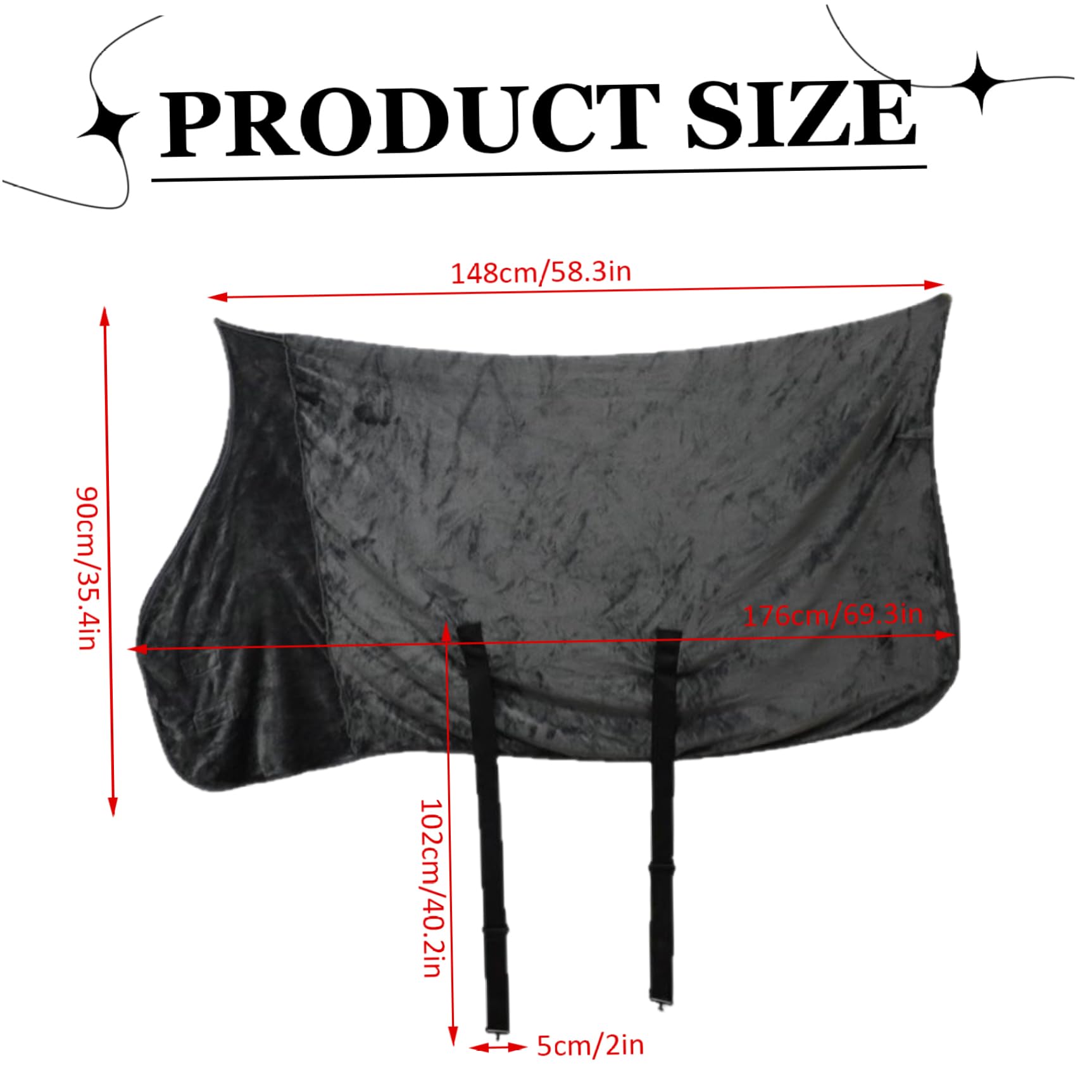 Manta de invierno para caballos manta de franela resistente de 71x71 pulgadas para clima frío mantas de caballos cálid
