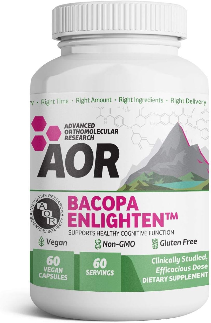 Advanced Orthomolecular Research AORBacopa Enlighten, 60 Vegan Capsules