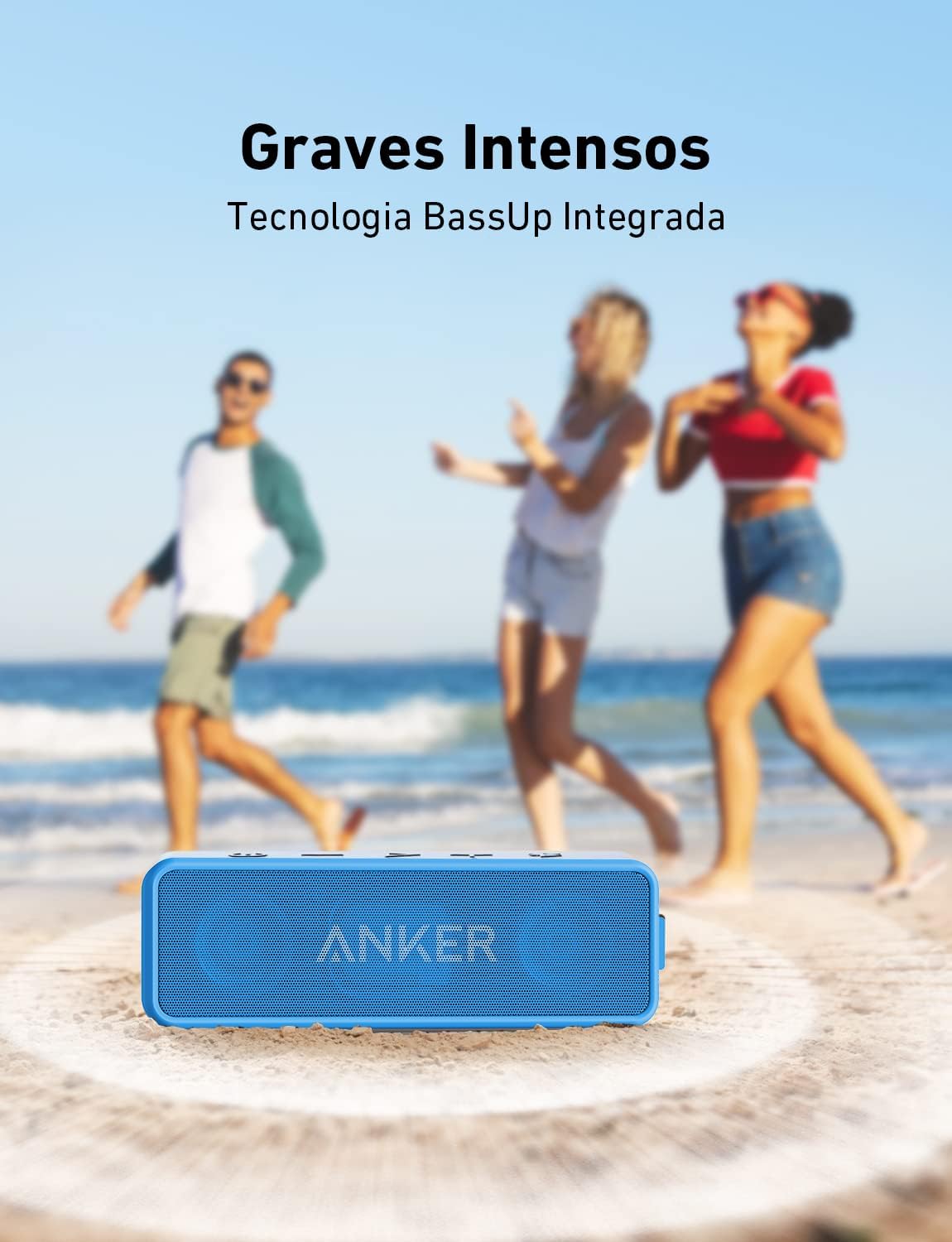 Anker soundcore 2 Caixa de Som Bluetooth Portátil com 12W de Som Estéreo, Bluetooth 5, BassUp, à Prova d'Água IPX7, 24 Horas de Reprodução, Emparelhamento Estéreo Sem Fio, Ideal para Casa e Viagens Anker soundcore 2 Caixa de Som Bluetooth Portátil com 12W de Som Estéreo, Bluetooth 5, BassUp, à Prova d'Água IPX7, 24 Horas de Reprodução, Emparelhamento Estéreo Sem Fio, Ideal para Casa e Viagens