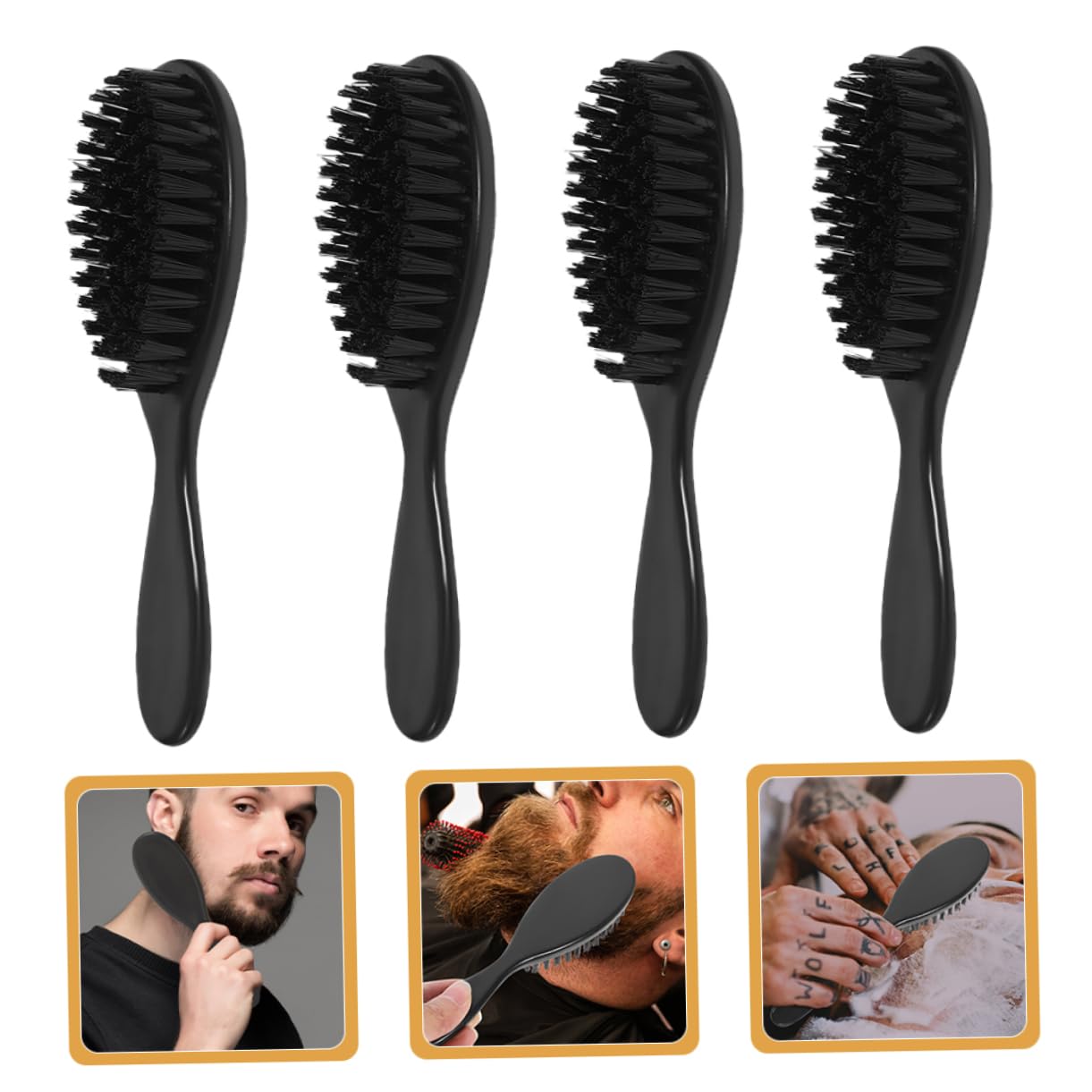 Didiseaon Men's Beard Care Kit 8pcs Beard Brush Barber Hair Cutting Tool Soft Bristle Brush for Clean Soft and Stylish