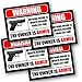 (2) 2nd Amendment Handgun Pistol Gun Owners Warning Security Sticker Decal 10002