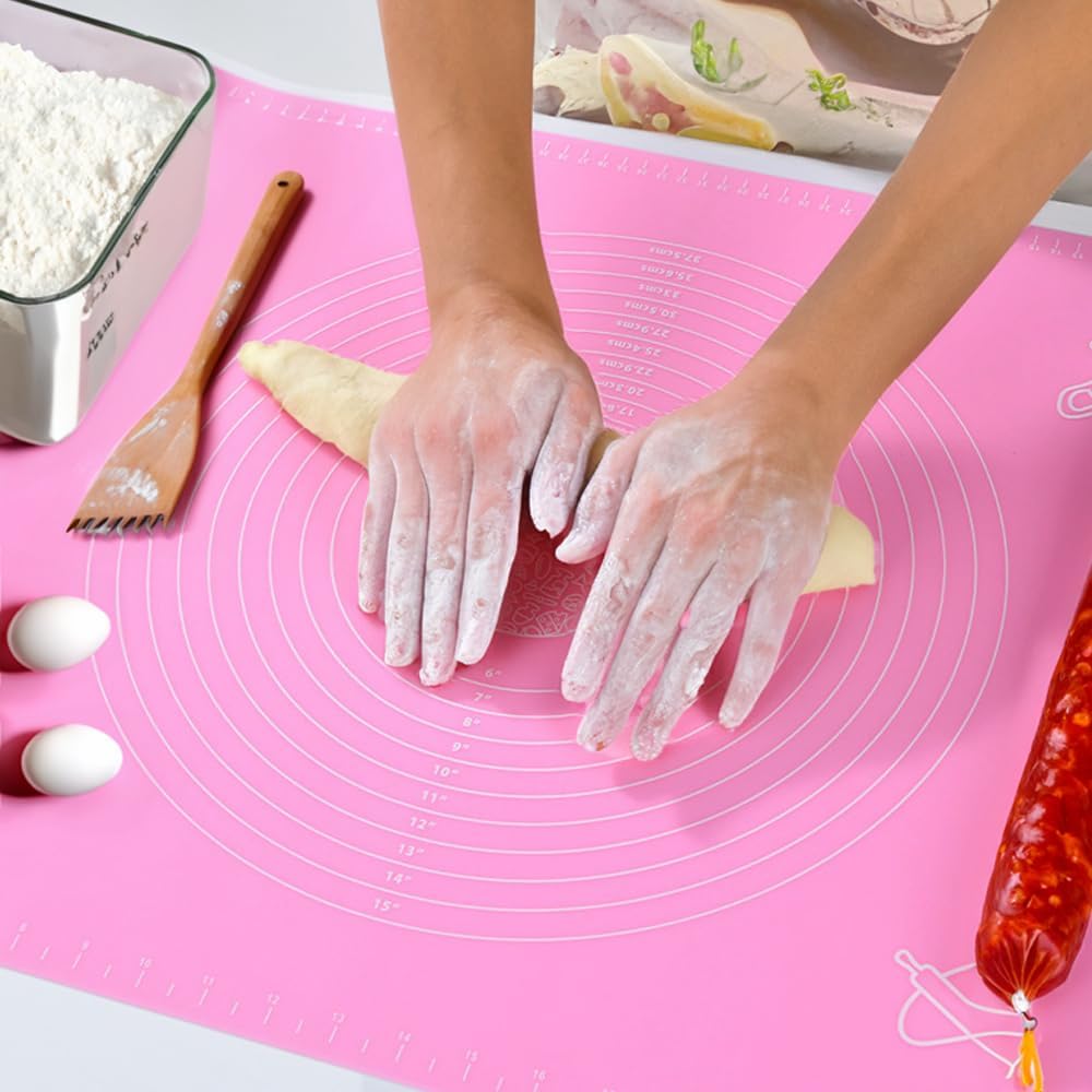 Silicone Baking Mat for Rolling Out Pastry Dough, 20 x 16 Inches, Pink