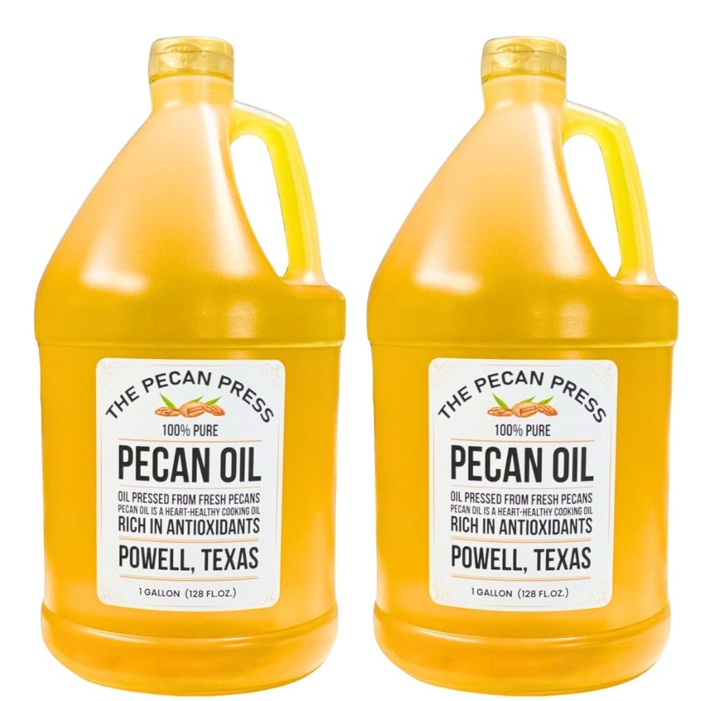 Pure Pecan Oil, 2 Pack, 1 Gallon Each, Premium Cooking Oil, Vegetable Oil Substitute
