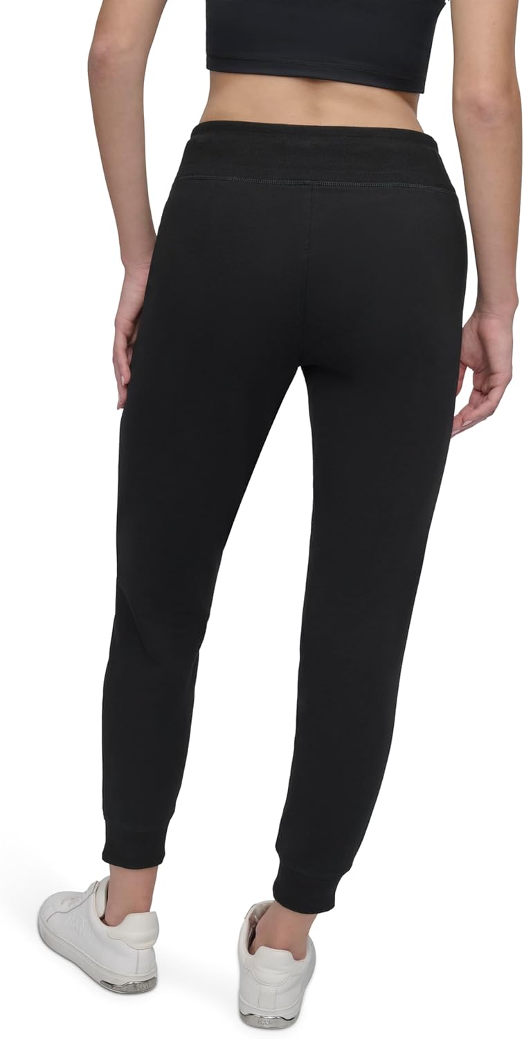 DKNY Women’s Two Tone Logo Drawcord Jogger Sweatpant - Image 4