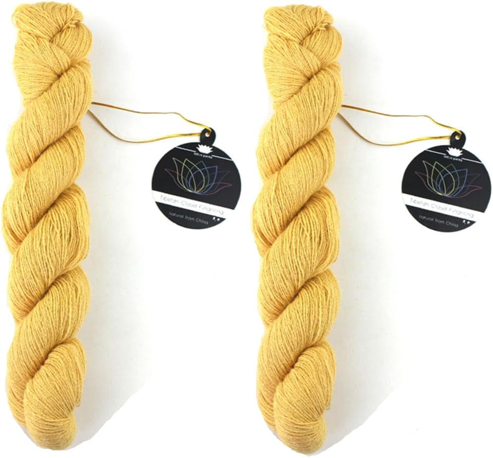 Lotus Yarns 100% Tibetan Yak Yarn Fingering Weight 2X50g Hanks Hand Knitting/Crochet (20-Green)