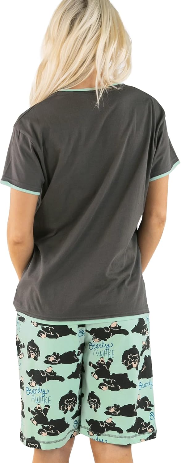 Lazy One Bermuda Short and T-Shirt Set, Cute Pajama Lounge Set for Women, Summer Loungewear - Image 2