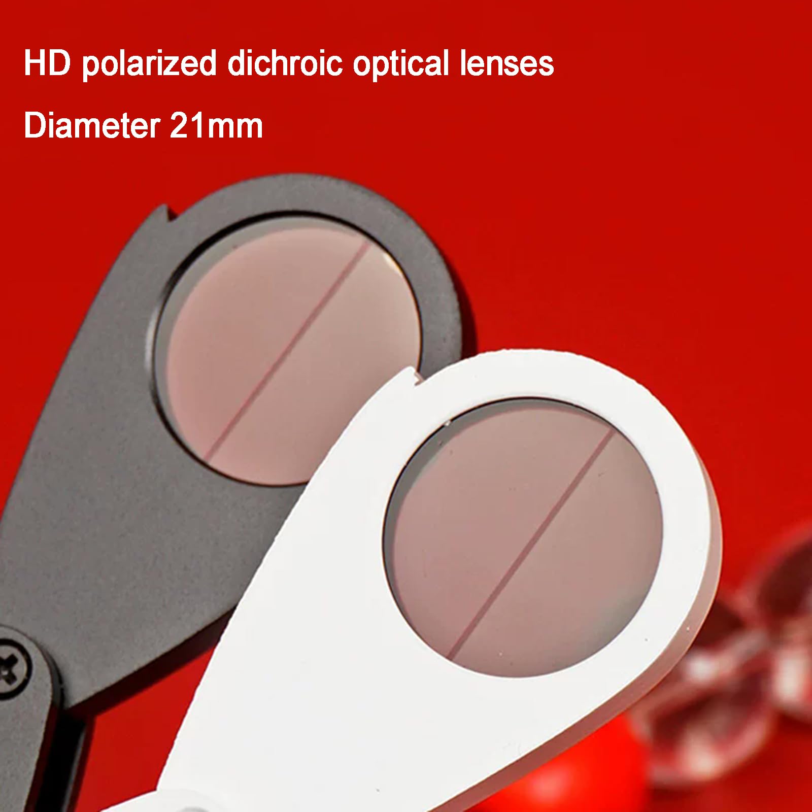 Dichroskop für Gemologie, 21 mm Linse, hochwertiges Aluminium, faltbares Design für Schmuckpleochroismus-Analyse, ideal für Gemologen und Hobbyisten