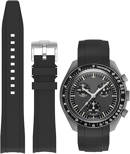 Niziruoup Bands for MoonSwatch Watch,Curved end No Gap,Premium Silicone Rubber Watch Strap for Omega X Swatch Moonswatch S...