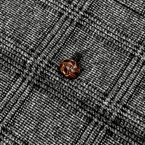 Men's Business Casual Suit Vest Waistcoat Plaid Vintage Groosmen Blazer Vest Lightweight Button Down Lapel Waistcoat3