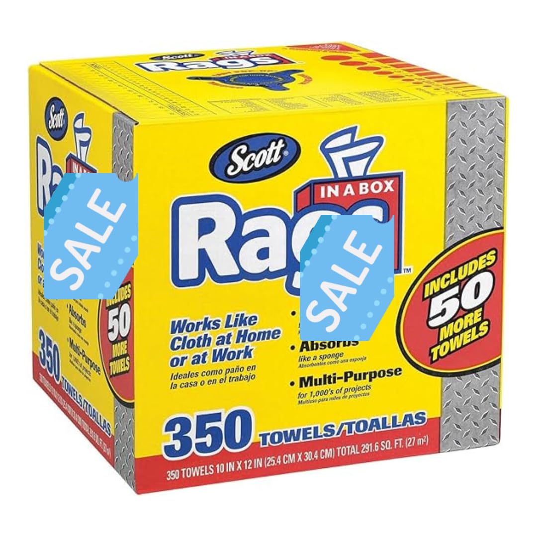 Rags In A Box - 350 Count, White Cleaning Cloths (350 count)