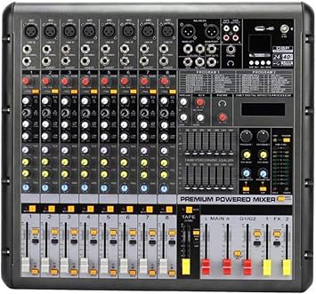 Studio Mixing Desks, DJ Mixer 8-Channel Mixing Console Mixer 24Bit DSP Effects +48V Phantom Power for Studio Recording Network Live Broadcast DJ Karaoke
