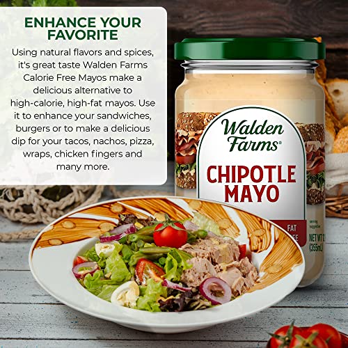 Walden Farms Chipotle Mayo Spread 12 Oz Jar (Pack Of 3) Sweet And Tangy Mayonnaise | 0G Net Carbs Perfect For Paleo And Keto Diets | Kosher Certified | Great For Sandwiches | Burgers | Tacos | Wraps | Fries | Pizza | Wraps And More #TOP7