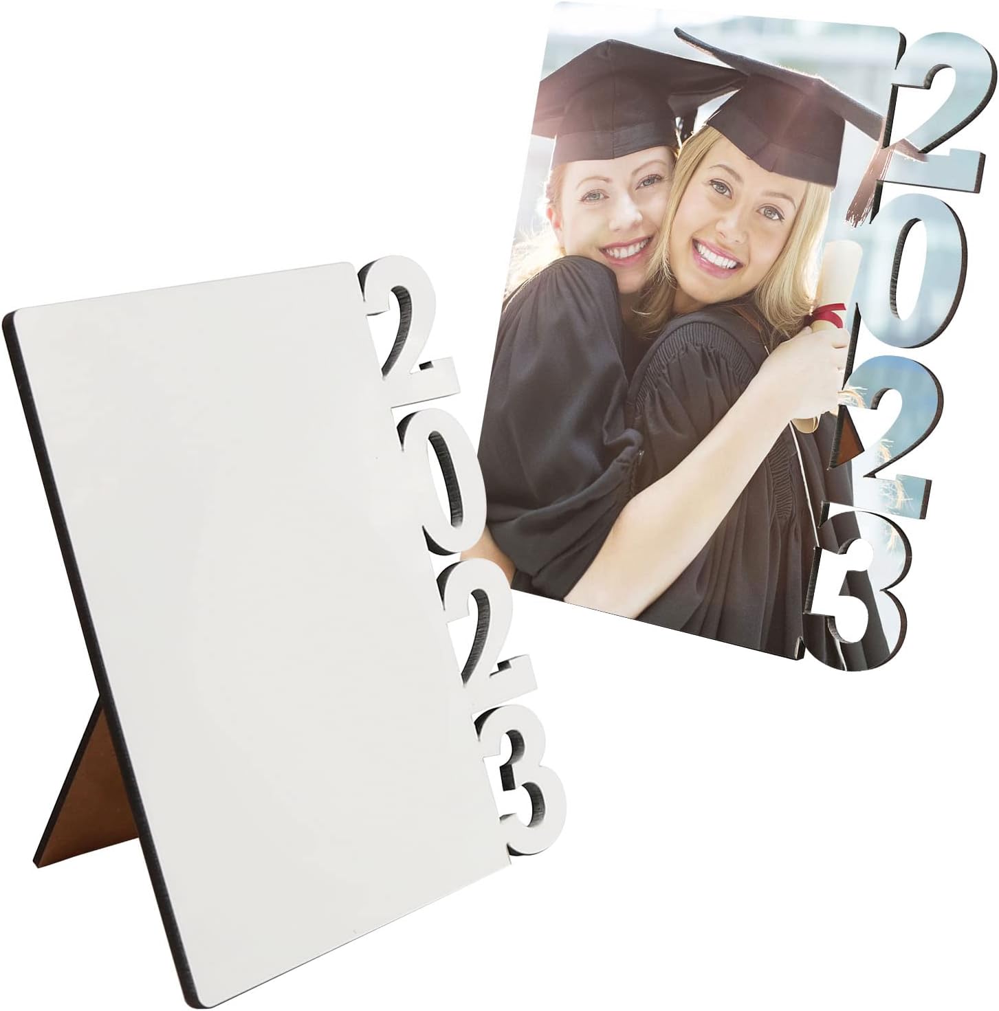 2 PCS Sublimation Blanks Photo Frame,2023 Graduation Photo