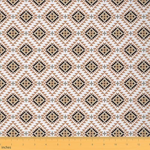 Tissus au mètre aztèque 276x150cm à motif géométrique vintage pour projets de bricolage