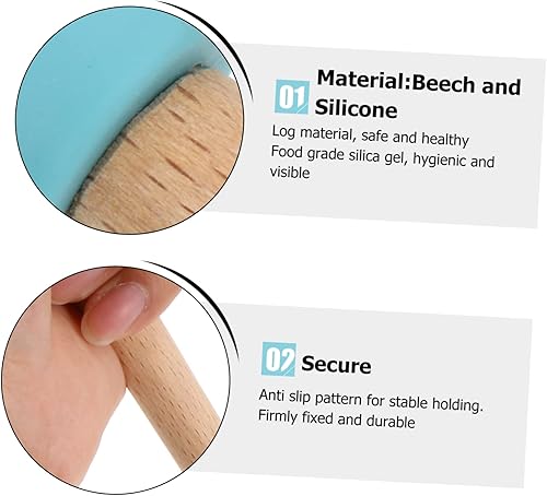 Miniatura 9 de HANABASS Juego de herramientas para mezclar cucharas de silicona, cucharón de silicona, espátula antiadherente, espátula, raspador de madera,