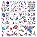 Tatuaggi per Bambini 178 Modello di Grande Set di Tatuaggi Temporanei Glitterati Colorati Ci sono Farfalle Fiori Sirene Fate Unicorni Animali ecc Un Regalo Vesti per Festa di Compleanno e Vacanza