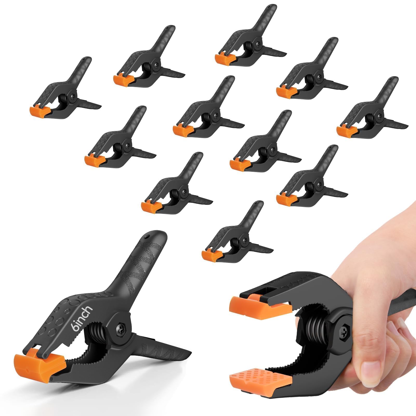EMART Spring Clamps, 12Pcs 6inch Plastic Clips, Heavy Duty Backdrop Clips