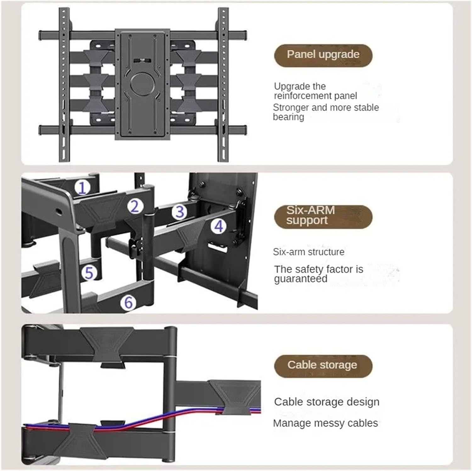 TV Stand LED LCD Screen wall Mount Bracket Stretchable Adjustable Rotation tilt Hole Distance 600 * 400(LF-D70)