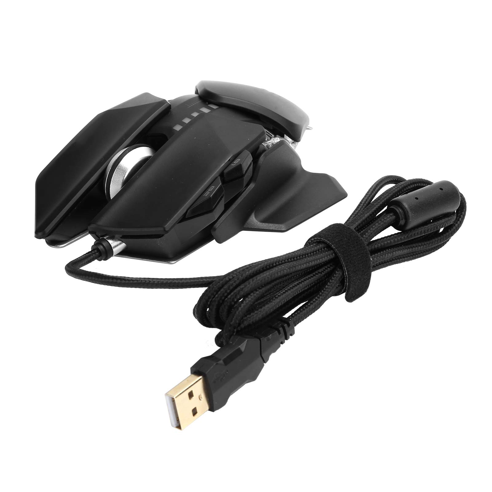 Acouto Mysz Mechaniczna Ergonomiczna Mysz do Gier Regulowany Ogon Przewodowe Materiały Komputerowe 4000 DPI z Zadziwiającym Milionem Wybranych 16 8 Kolorów Pistoletu Be Mechanical MouseErgonomia